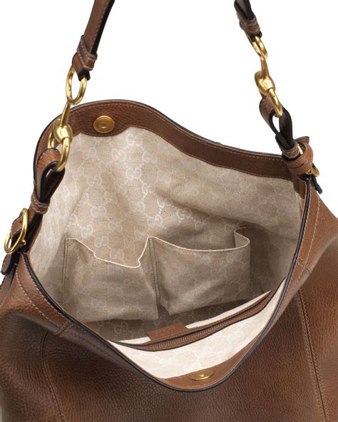 gucci harness leather hobo bag tan|Gucci hobo bag vintage black.